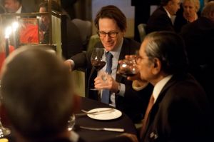 Diners at a gala dinner