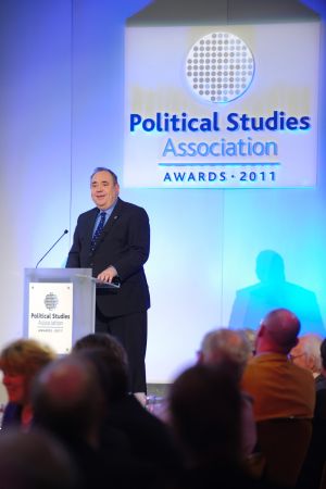 Photo of speaker at awards ceremony in London