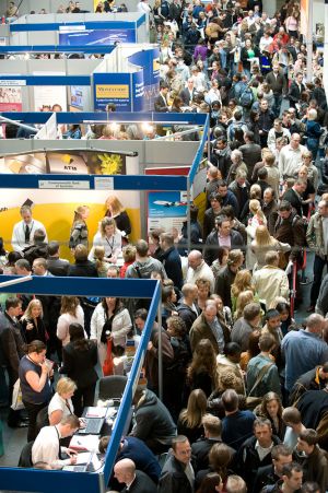 Photography from a busy trade show at Earls Court